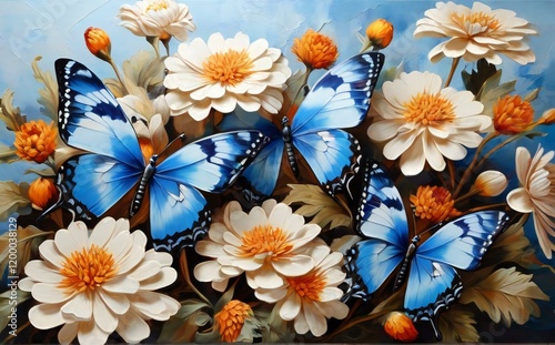 flowers and butterfly