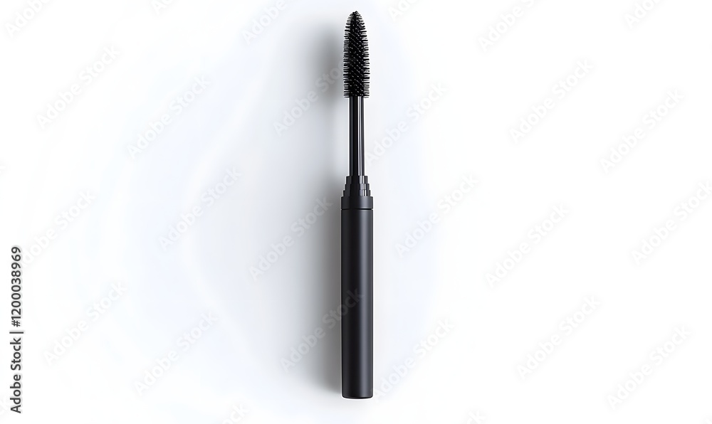 Naklejka premium Black mascara wand on white background. (5)
