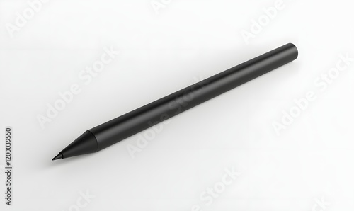 Black stylus pen on white background.