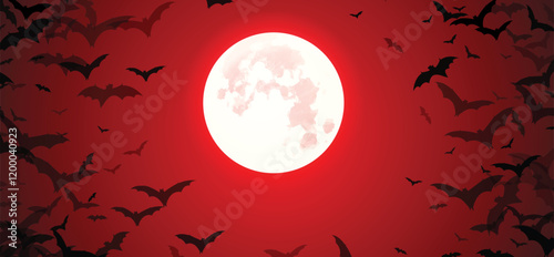 halloween background with moon