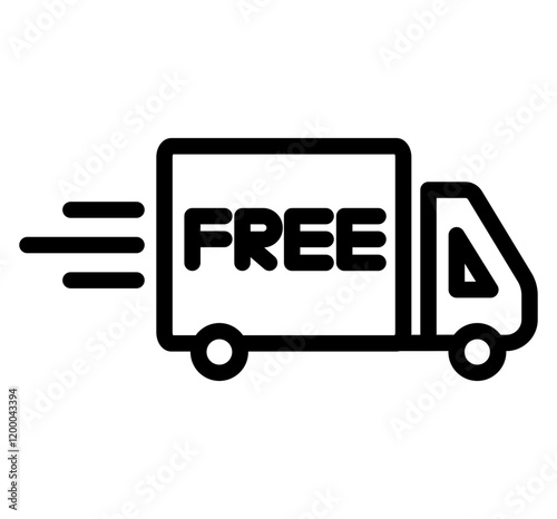 Free Shipping Line Icon