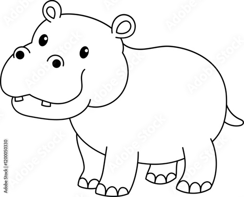 hippopotamus outline illustration