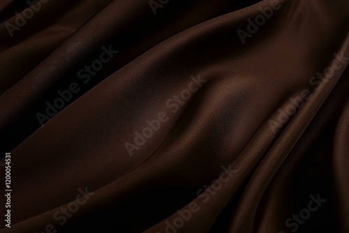 Black dark chocolate brown background. Silk satin fabric. Luxury elegant beauty premium rich. Shiny glitter silky. Drapery fold crease.