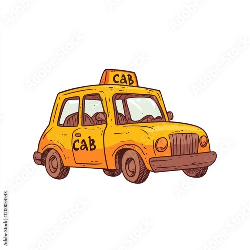 Taxi isolated on white background. Taxi icon. Cab isolated on white. Cab icon. Cab Car. Taxi Car Isolated element on white for Designers. Isolated Taxi Design Element. Cab Car Isolated on white.