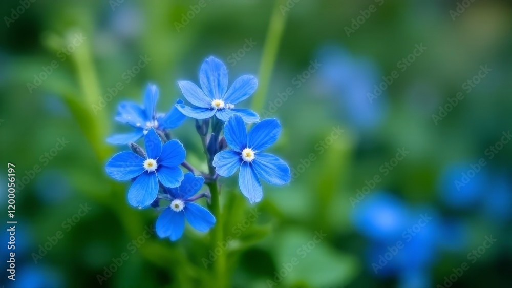 blue flower close up on plant background blue flower close up on plant background