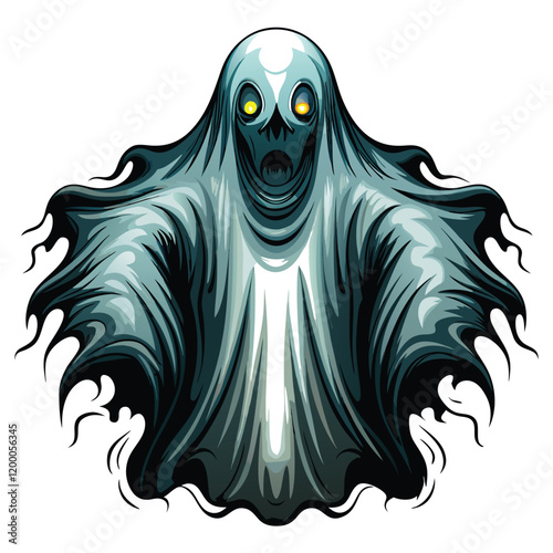 Design a translucent, ghostly monster with swirling patterns, incorporating ethereal and spectral elements.