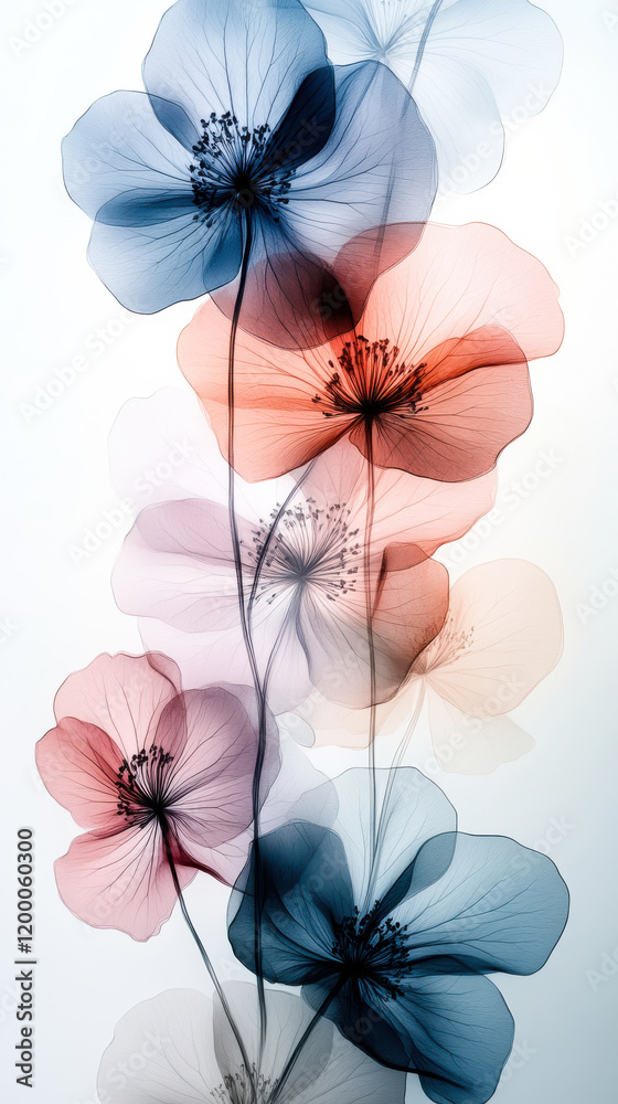 Obraz premium Floral watercolor texture with soft pastel hues and dreamy fluidity