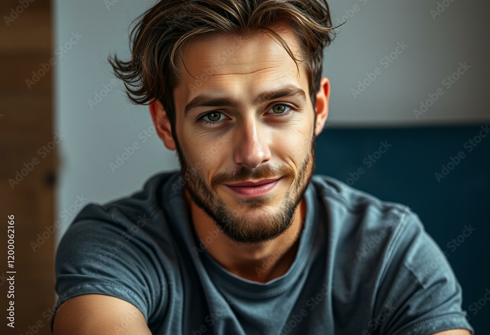 Hipster male portrait with relaxed expression Hipster male portrait with relaxed expression