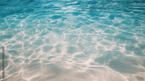 Sunlit shallows, crystal clear water.