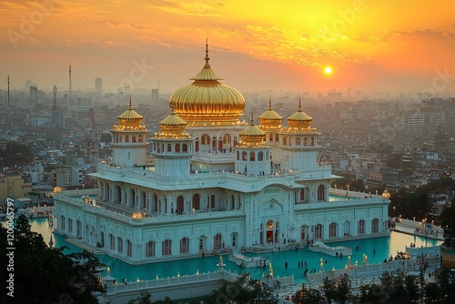 Indian temple at sunset photo