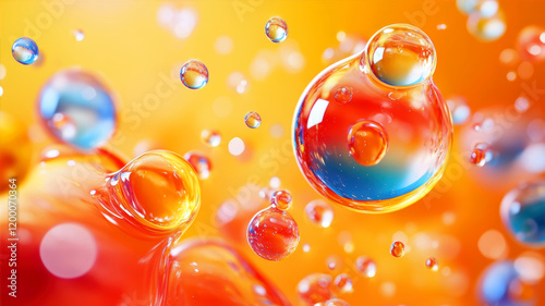 Beautiful and Vibrant Colorful Liquid Wallpaper Depicting Dynamic Bubbles and Flowing Textures