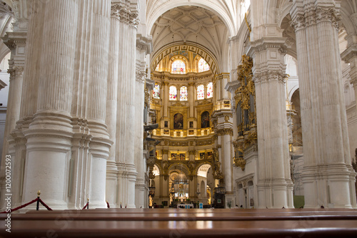 Interior view of the Metropolitan Cathedral-Basilica of the Incarnation located in the city of Granada, Spain. It is the main church of the city. photo