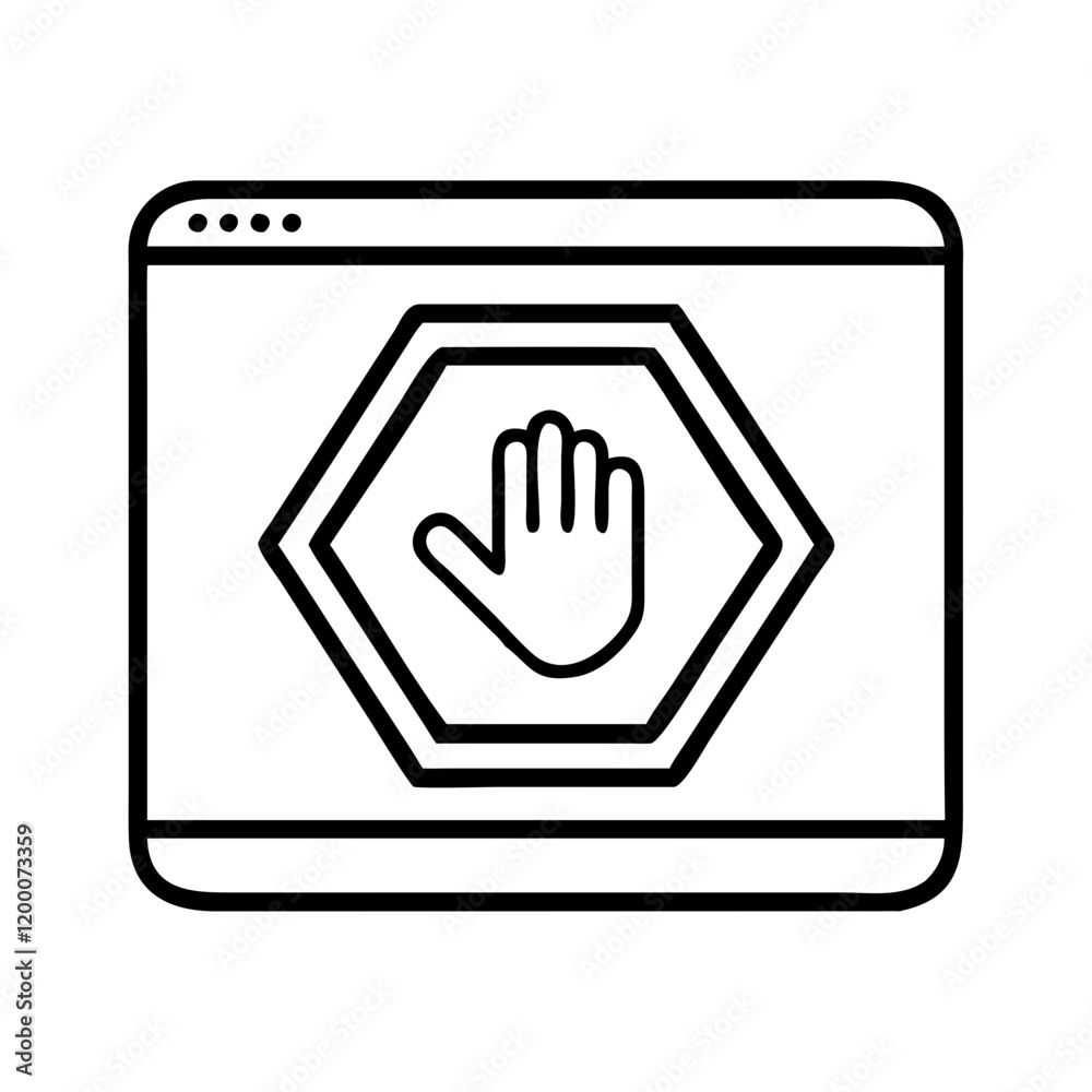 adblock icon, adblock line art - simple line art of adblock, perfect for adblock logos and icons and themed design adblock icon, adblock line art - simple line art of adblock, perfect for adblock logos and icons and themed design