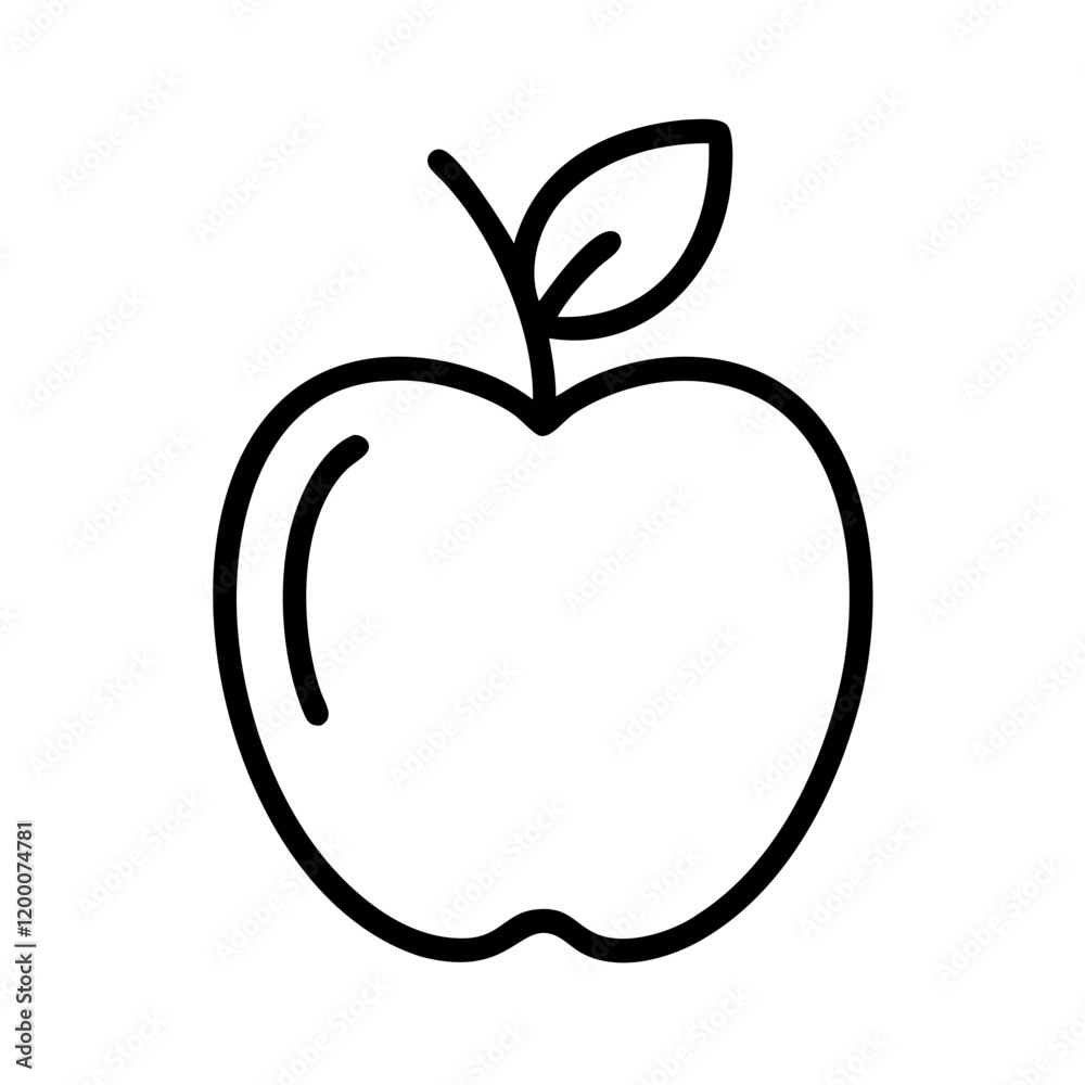 apple icon, apple line art - simple line art of apple, perfect for apple logos and icons and themed design apple icon, apple line art - simple line art of apple, perfect for apple logos and icons and themed design