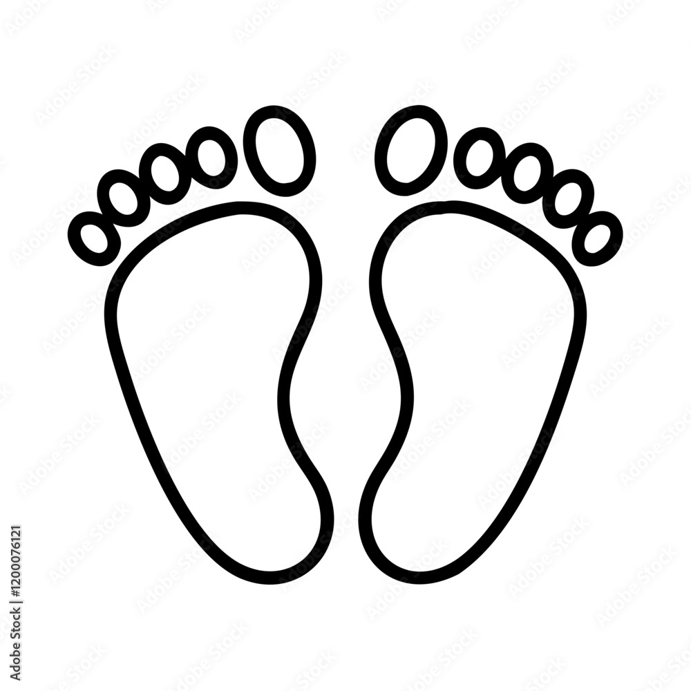 baby feet icon, baby feet line art - simple line art of baby feet, perfect for baby feet logos and icons and themed design baby feet icon, baby feet line art - simple line art of baby feet, perfect for baby feet logos and icons and themed design