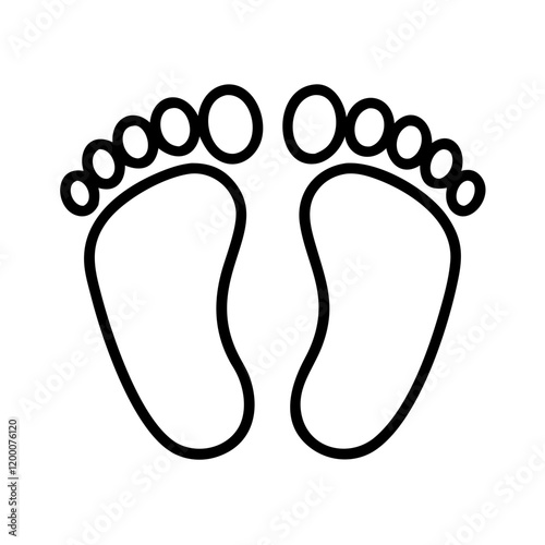 baby feet icon, baby feet line art - simple line art of baby feet, perfect for baby feet logos and icons and themed design 