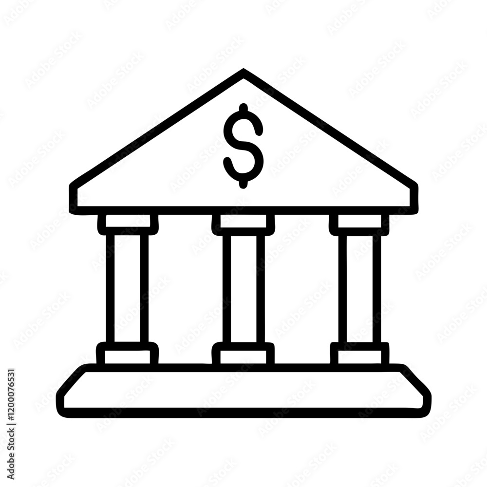 bank building icon, bank building line art - simple line art of bank building, perfect for bank building logos and icons and themed design bank building icon, bank building line art - simple line art of bank building, perfect for bank building logos and icons and themed design