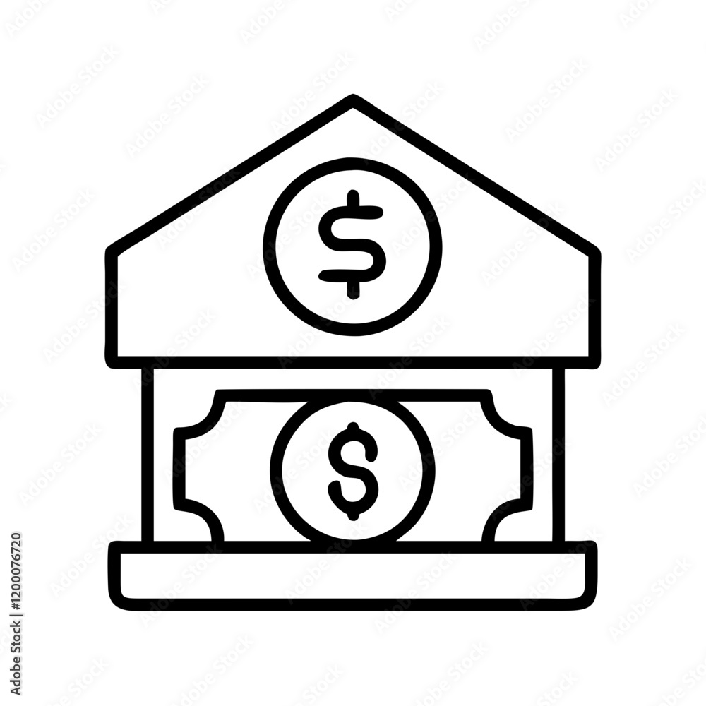 banking money icon, banking money line art - simple line art of banking money, perfect for banking money logos and icons and themed design banking money icon, banking money line art - simple line art of banking money, perfect for banking money logos and icons and themed design