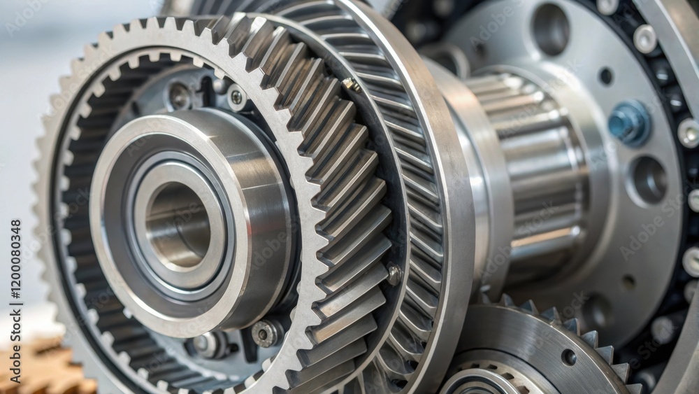 A closeup of the intricate bearings and gears within the fan assembly capturing the precision engineering that allows the fan to operate smoothly.