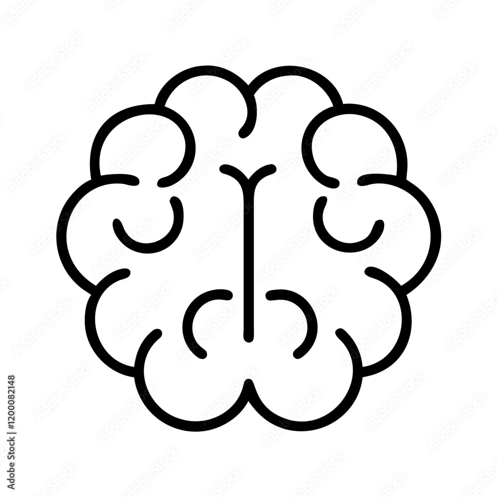 brain logo icon, brain logo line art - simple line art of brain logo, perfect for brain logo logos and icons and themed design 