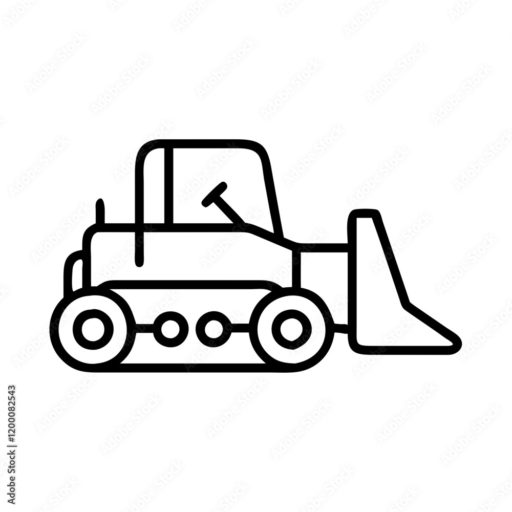 bulldozer icon, bulldozer line art - simple line art of bulldozer, perfect for bulldozer logos and icons and themed design bulldozer icon, bulldozer line art - simple line art of bulldozer, perfect for bulldozer logos and icons and themed design