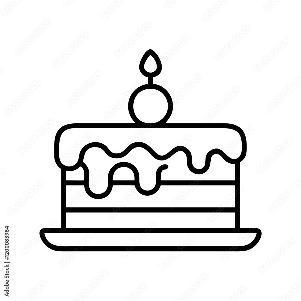 cake icon, cake line art - simple line art of cake, perfect for cake logos and icons and themed design cake icon, cake line art - simple line art of cake, perfect for cake logos and icons and themed design