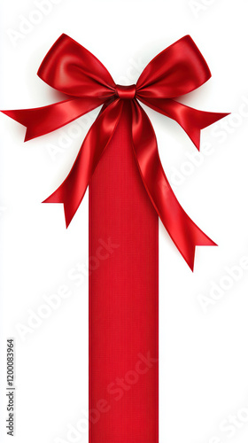 Elegant Red Ribbon With a Bow Isolated on a White Background Suitable for Gift Wrapping and Decoration