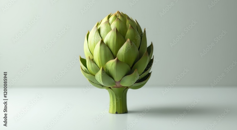Obraz premium Stylish artichoke standing tall with vibrant hues and subtle lighting, ideal for food-related themes and marketing