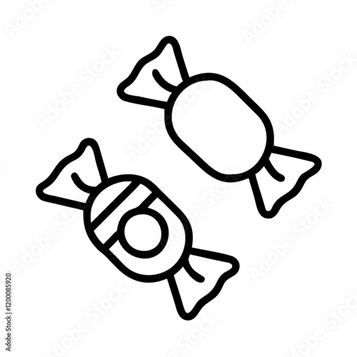 candies icon, candies line art - simple line art of candies, perfect for candies logos and icons and themed design 