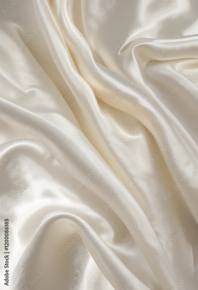 Obraz premium Elegant Draped Cream Colored Silk Fabric Texture
