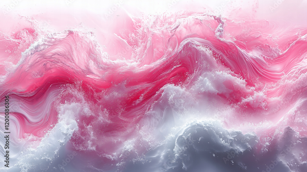 Fototapeta premium Dreamy Pink and White Cloudscape with Sparkles 