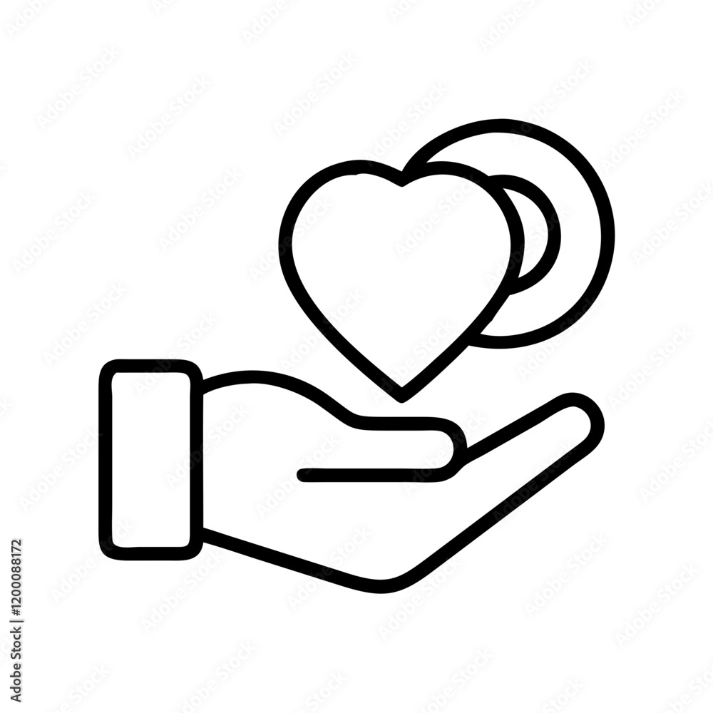 charity icon, charity line art - simple line art of charity, perfect for charity logos and icons and themed design charity icon, charity line art - simple line art of charity, perfect for charity logos and icons and themed design