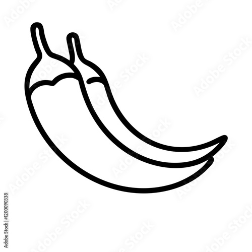 chili icon, chili line art - simple line art of chili, perfect for chili logos and icons and themed design 