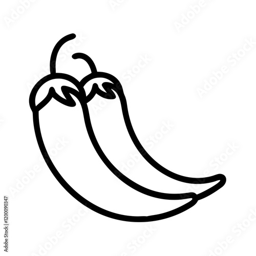 chili icon, chili line art - simple line art of chili, perfect for chili logos and icons and themed design 