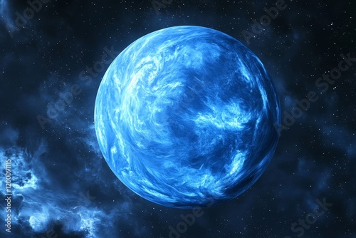 blue planet in space, Generative AI