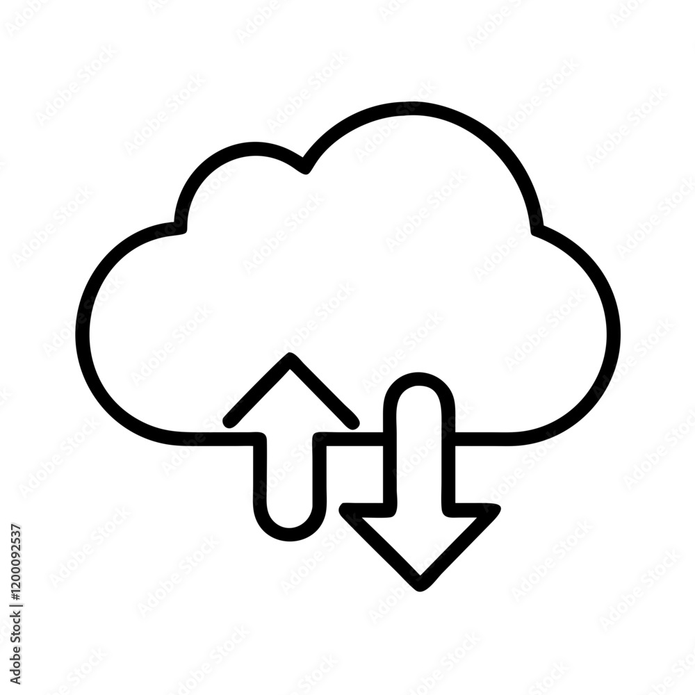 cloud icon, cloud line art - simple line art of cloud, perfect for cloud logos and icons and themed design cloud icon, cloud line art - simple line art of cloud, perfect for cloud logos and icons and themed design