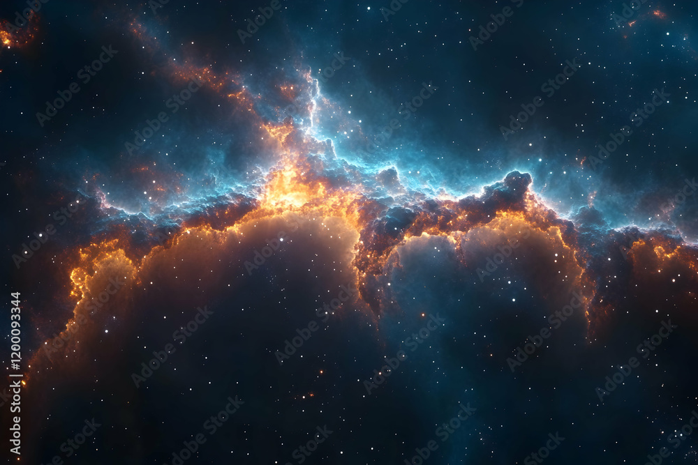 Fototapeta premium Cosmic Nebula Glowing gas clouds in space