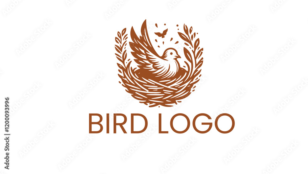 Fototapeta premium a bird in a nest logo