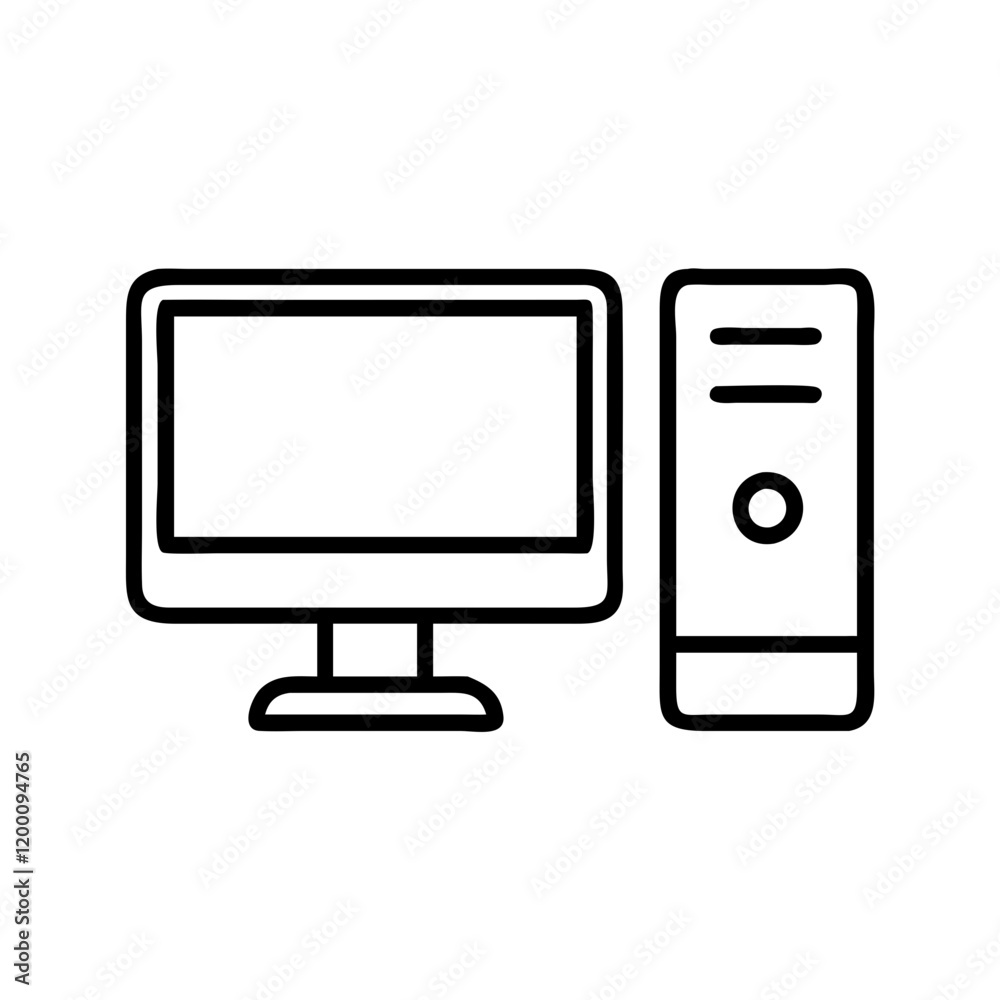 computer icon, computer line art - simple line art of computer, perfect for computer logos and icons and themed design computer icon, computer line art - simple line art of computer, perfect for computer logos and icons and themed design