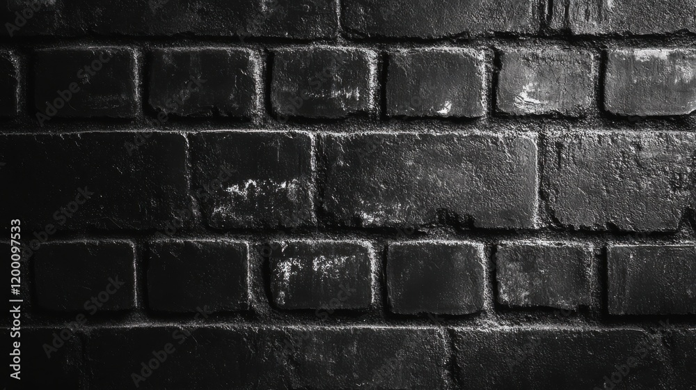 Fototapeta premium Dark, textured brick wall background