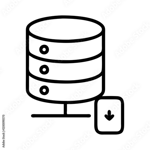 database icon, database line art - simple line art of database, perfect for database logos and icons and themed design  photo