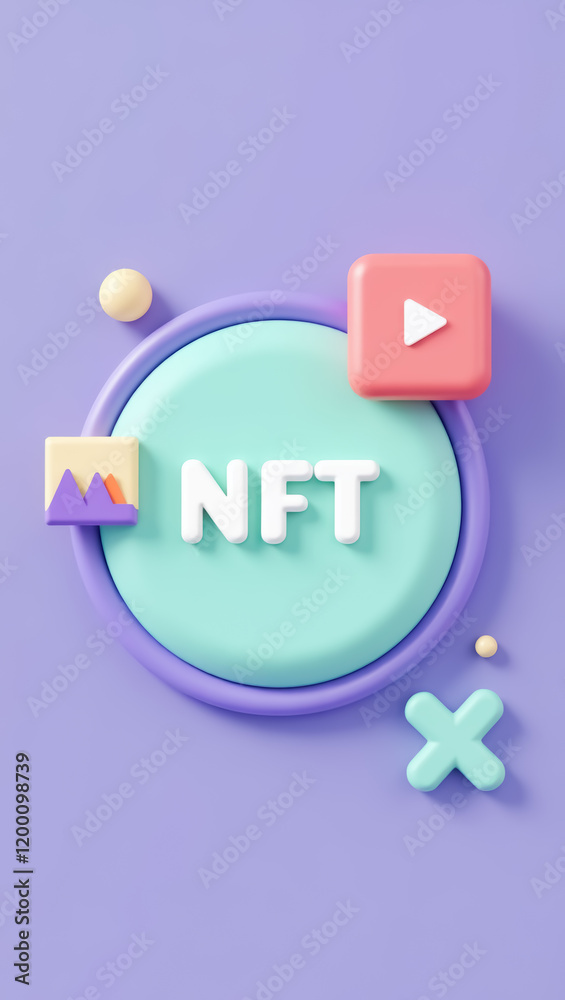 playful pastel nft logo with circular elements playful pastel nft logo with circular elements