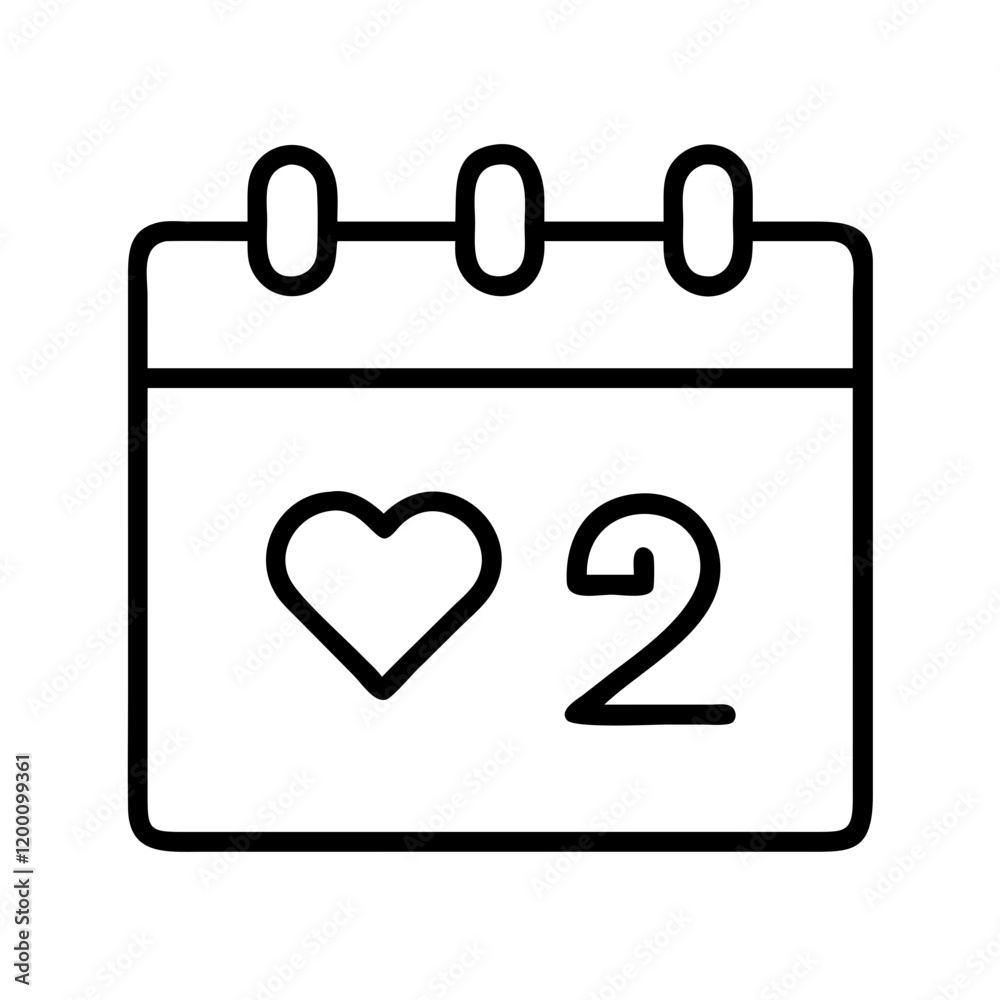 date icon, date line art - simple line art of date, perfect for date logos and icons and themed design 