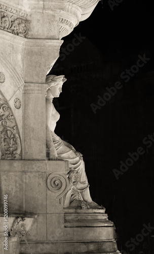 An Roman Sculpture of Roman goddess Flora  at Flora Fountain  in Churchgate Mumbai, Build in 1864 photo