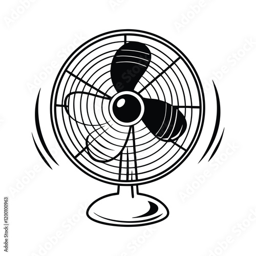 Table Fan Silhouette Vector Design EPS