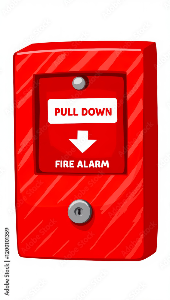 bright red alarm with clear instructions to pull down in case of emergency bright red alarm with clear instructions to pull down in case of emergency