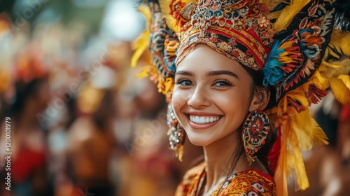 A traveler attending a local festival, surrounded by traditional music, costumes, and celebrations, experiencing the heart of cultural immersion photo