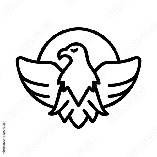 eagle logo icon, eagle logo line art - simple line art of eagle logo, perfect for eagle logo logos and icons and themed design  photo