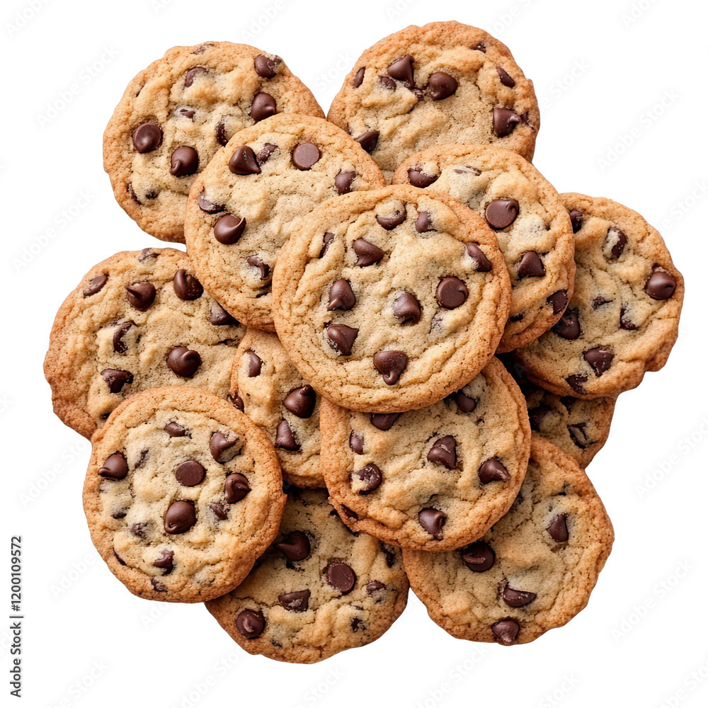 Chocolate cookie chip isolated top view white background bite dessert. Cookie chocolate chip isolated top view white background bite dessert pile closeup milk homemade stack biscuit snack delicious Chocolate cookie chip isolated top view white background bite dessert. Cookie chocolate chip isolated top view white background bite dessert pile closeup milk homemade stack biscuit snack delicious