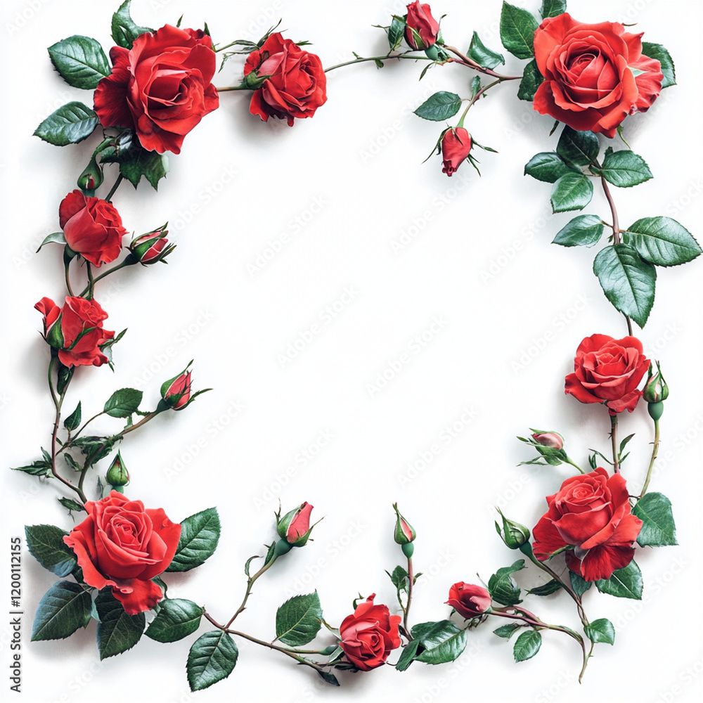 Red roses frame border for text and design with copy space, isolated on a transparent background. PNG cutout or clipping path Red roses frame border for text and design with copy space, isolated on a transparent background. PNG cutout or clipping path